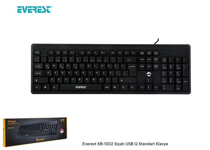 Q EVEREST KB-1002 USB STANDART SIYAH KLAVYE