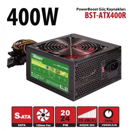 POWER SUPPLY ATX 400 WATT 12CM FAN BOOST JPSU-BST-ATX400R